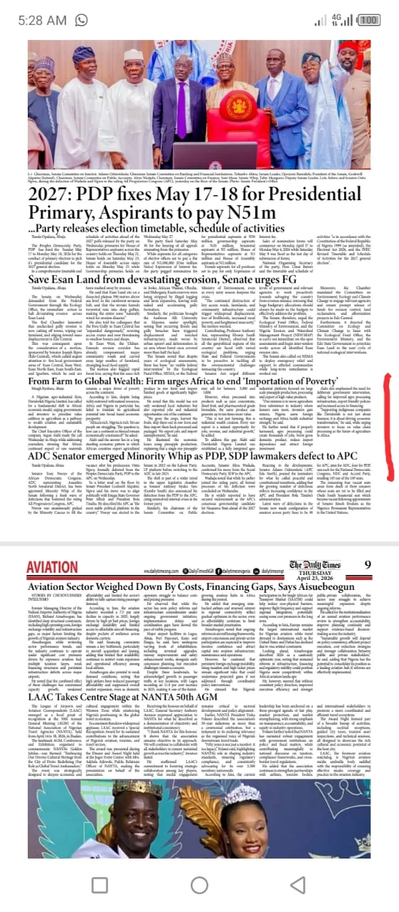Daily Times newspaper clipping